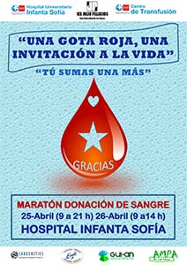 Nuevo Maratón de donación de Sangre en el Hospital Infanta Sofía